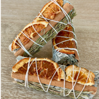 White Sage Sticks w/ Orange Slices, Cinnamon & Rosemary