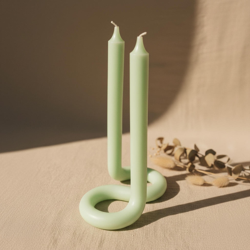 Twist Candle Sticks - Green