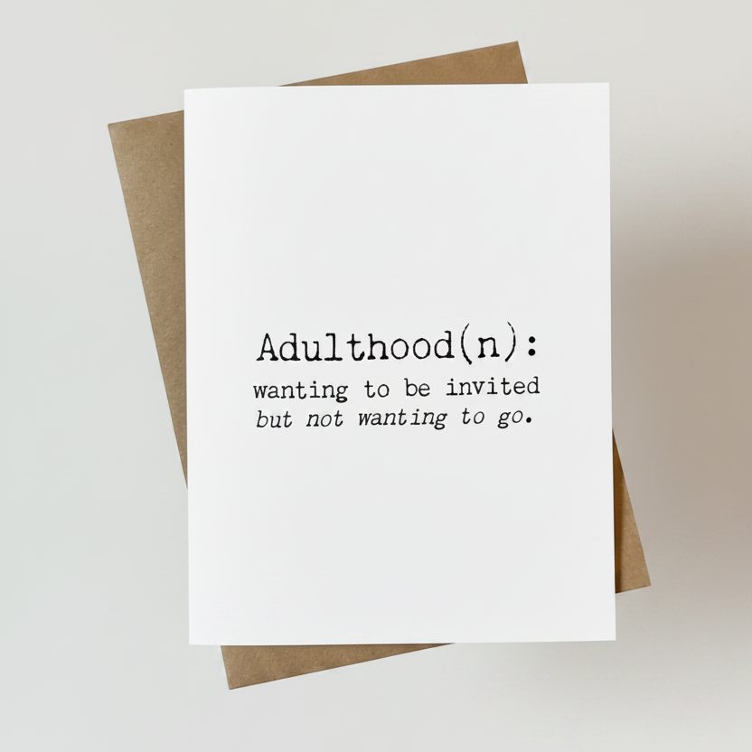 Definition of Adulthood Greeting Card