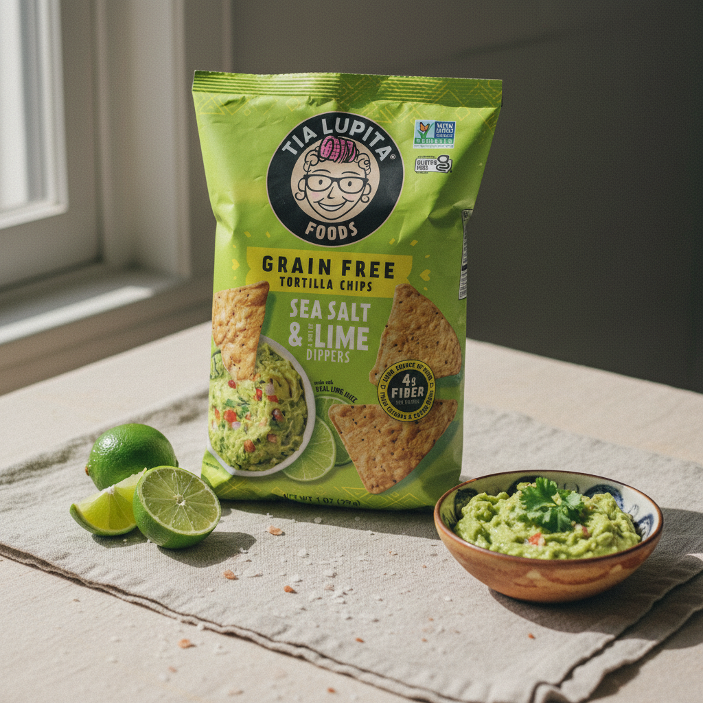 Tia Lupita Sea Salt & Lime Cactus Chips - small bag
