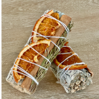 White Sage Sticks w/ Orange Slices, Cinnamon & Rosemary