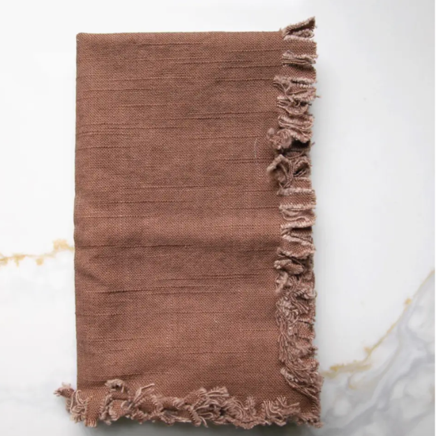 Cotton Napkin with Trim Edge | Coffee