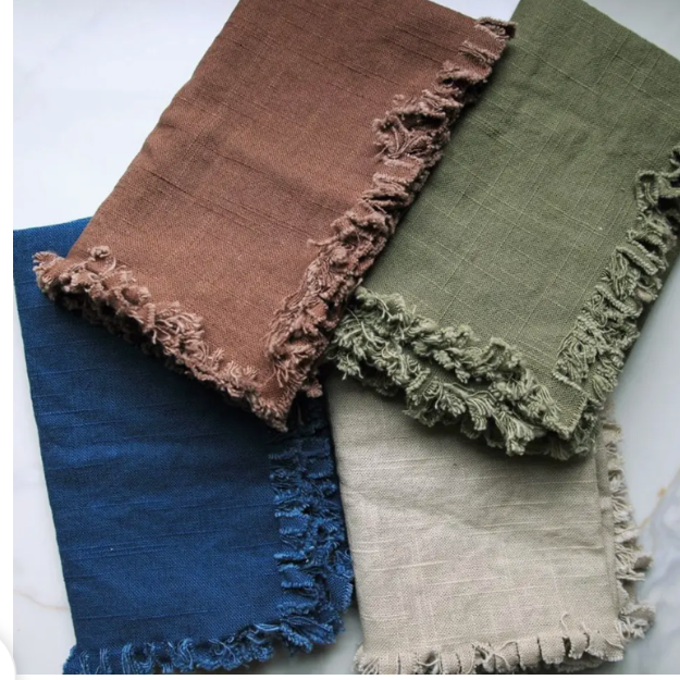 Cotton Napkin with Trim Edge | Coffee