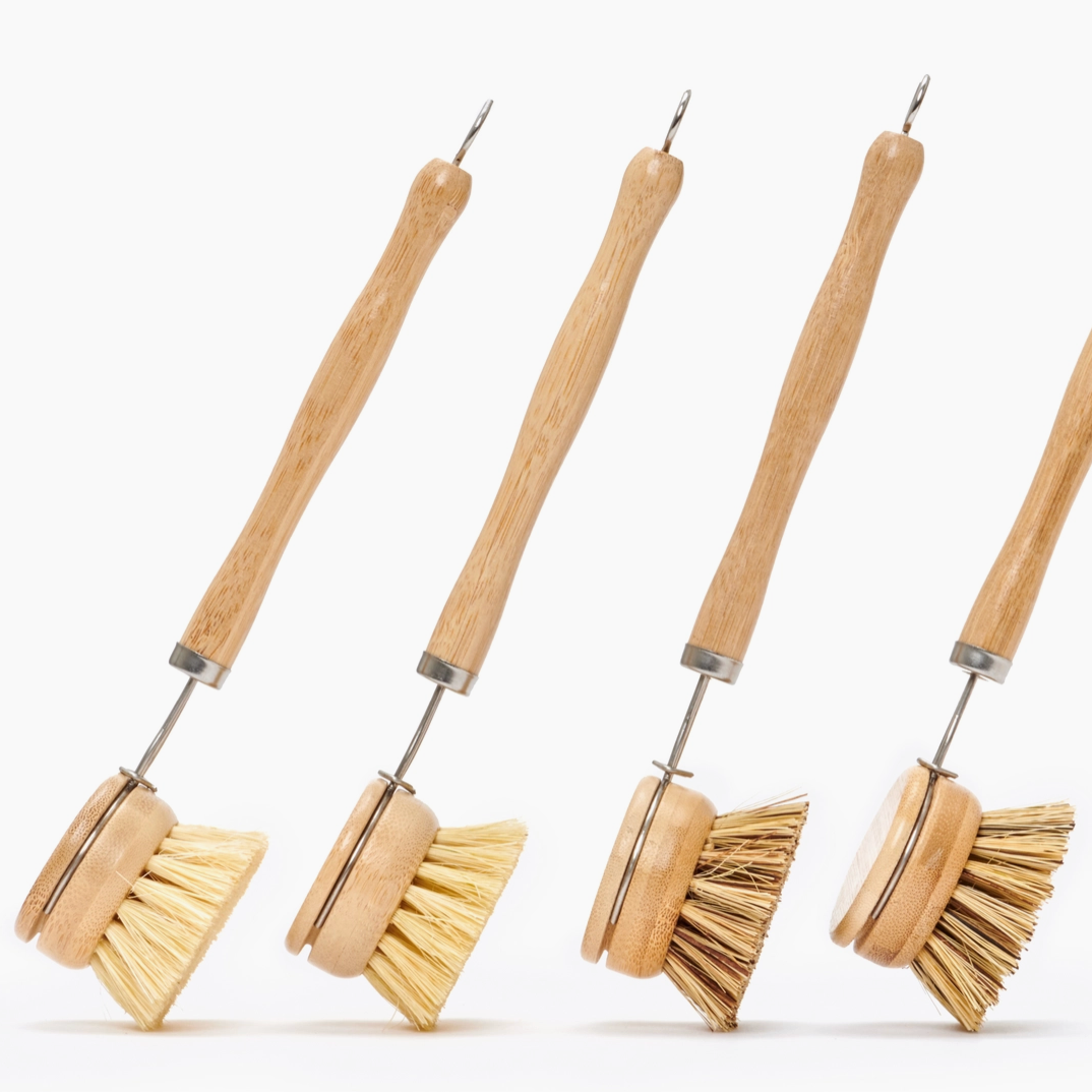 Long Handle Wood & Metal Dish Brush