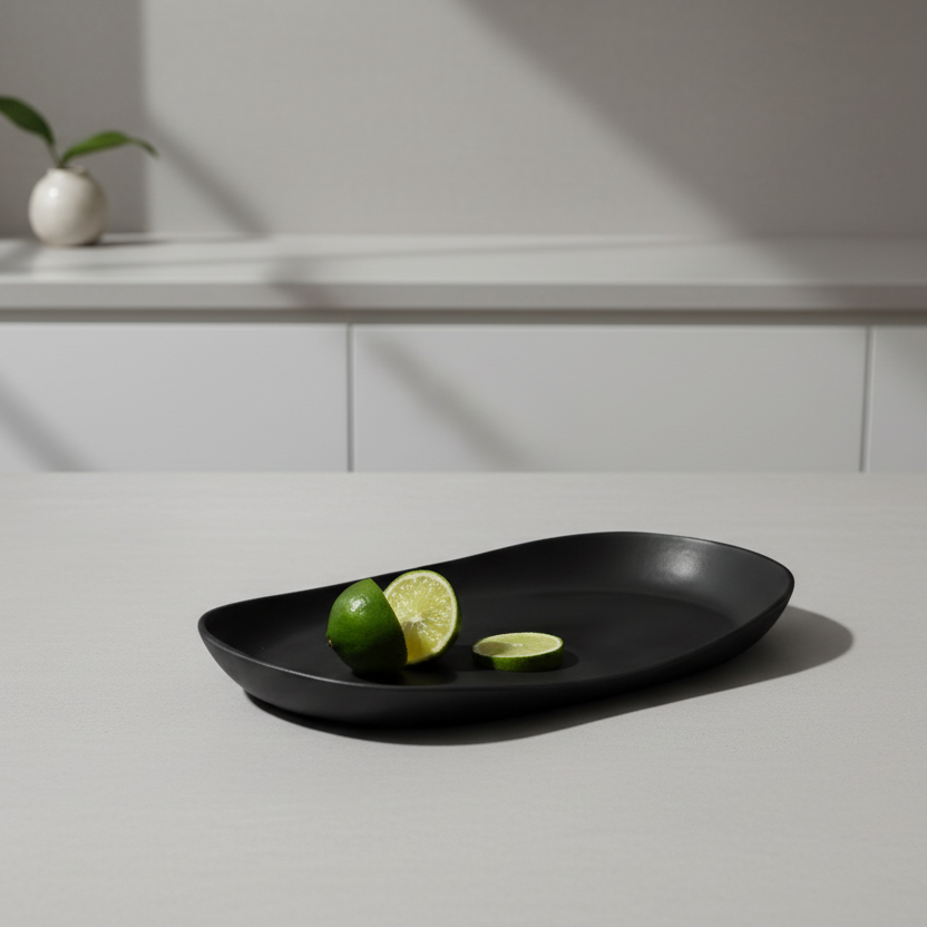 Stoneware Serving Platters Black