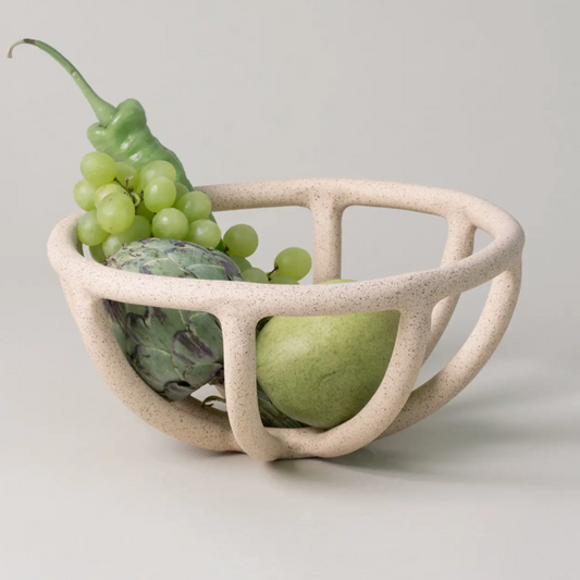 Prong Fruit Bowl, Sand - Medium